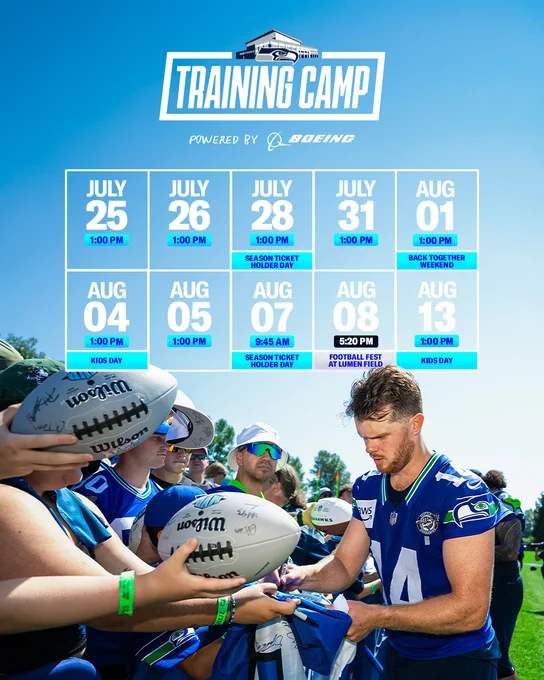 Seahawks Training Camp Dates 2026
