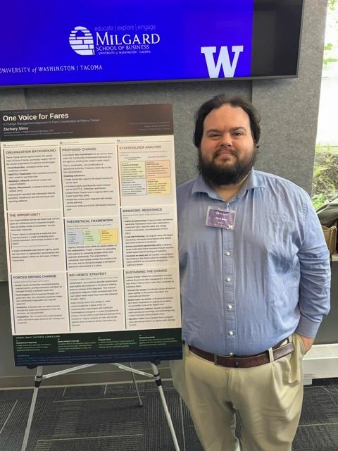A student with his presentation 
