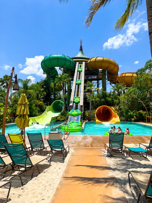 Photo of a Volcano Bay waterslide.