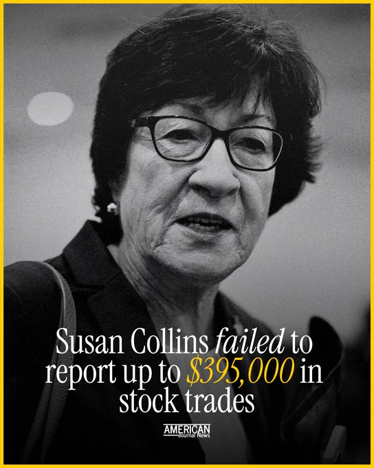 Susan Collins failed to report up to $395,000 in stock trades - American Journal News