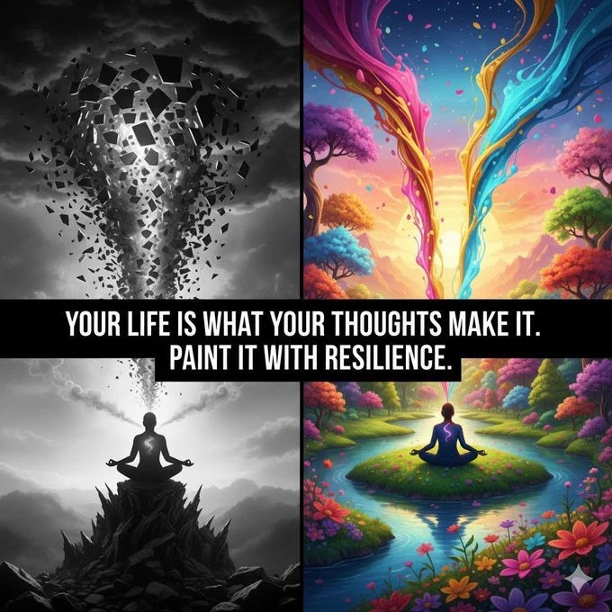 Your life is what your thoughts make it. Paint it with resilience.