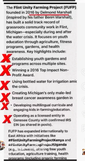 Day 3509 of michigan democratic corruption.  Michigan Economic Development Corporation Why and how #faybeydoun was approved for 20M with 0 proof of community engagement 
And Flintunityfarmingproject was denied with 10 years and 4,467 documents of service and 54 years of education service to flint michigan.We dont want an apology,  we want our checks DelmondMarshall has said to me repeatedly since Derrick Marshall passed away last year. > Valerie Marshall 