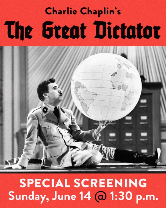 A graphic for The Great Dictator.
