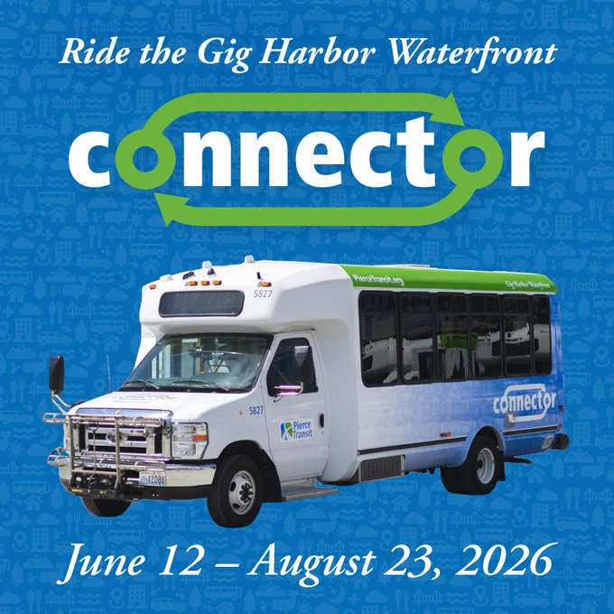 Ride the Gig Harbor Waterfront Connector. June 12 - August 23, 2026