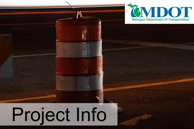 Barrel in a work zone.
