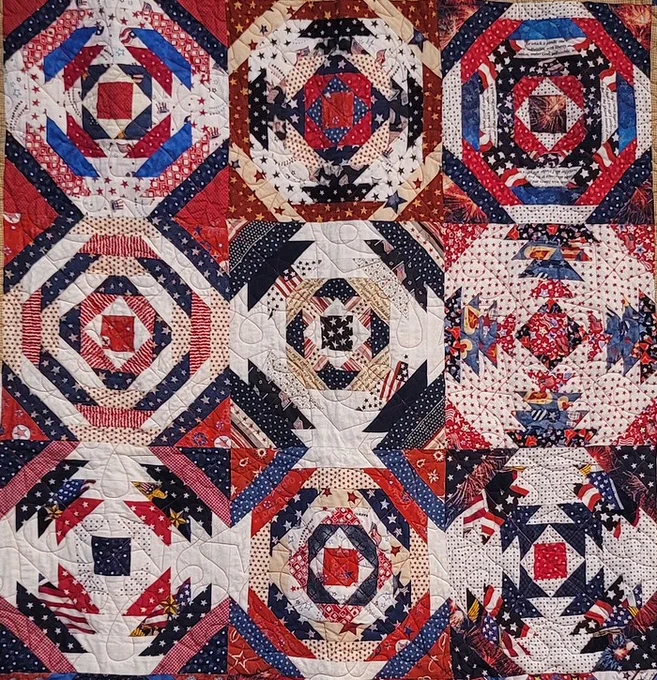 Red, white and blue quilt