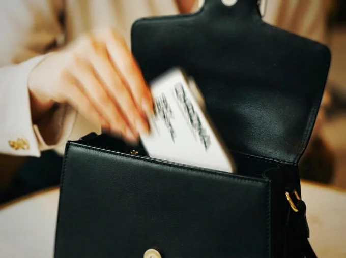 Chroma Sky Portal Mini being pulled out of a purse at an airport.