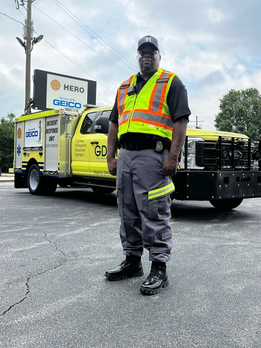 HERO operator in truck