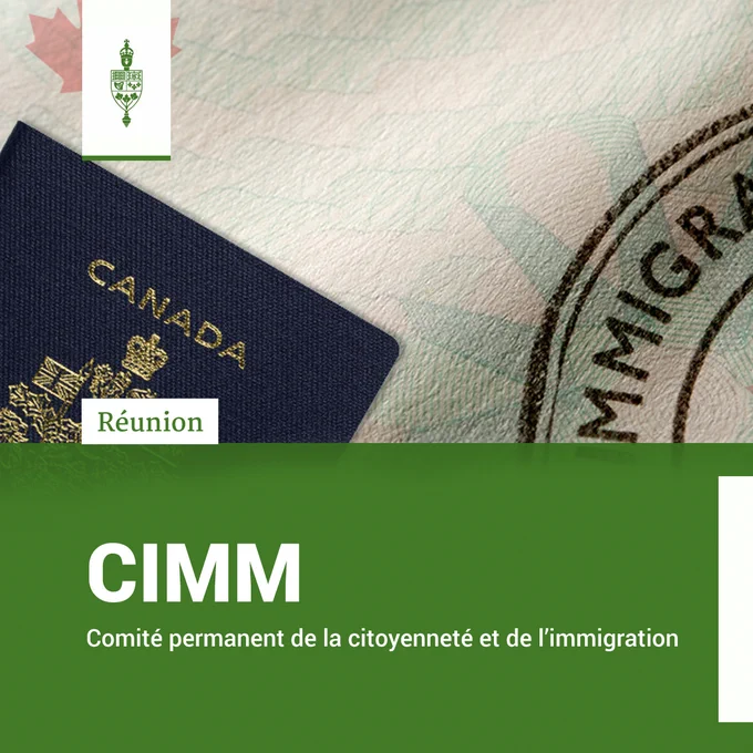 Un passeport canadien, une étampe d'immigration et la feuille d'érable canadienne.

Réunion	
CIMM	
Comité permanent de la citoyenneté et de l’immigration