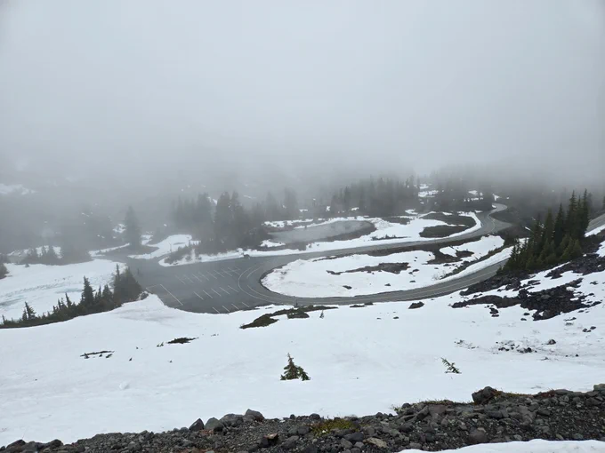  A panoramic view of the reopened road to Artist Point on Wednesday, June 10.