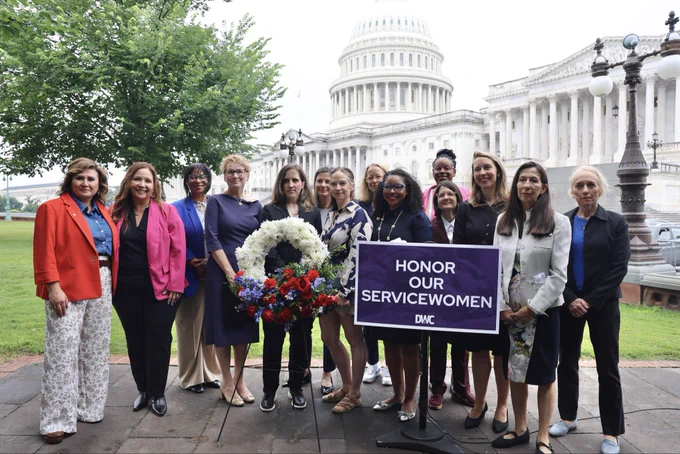 Rep. Becca Balint and other members of the Democratic Women’s Caucus participating in this event
