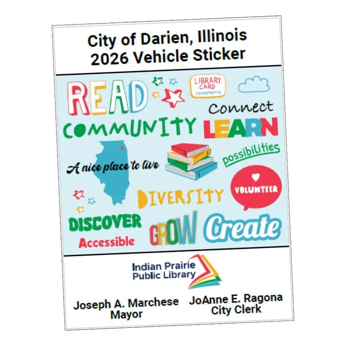 2026 Darien vehicle sticker.