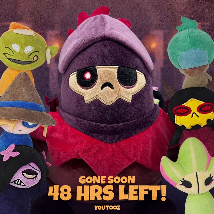 Peppin plush with the six Eclectics mini plushes in a forest scene. Text reads Gone Soon, 48 Hours Left.