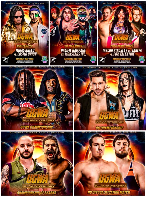 TONIGHT WEDNESDAY WE PREMIERE OUR 30th ANNIVERSARY SHOW featuring 8 matches from The Underground.