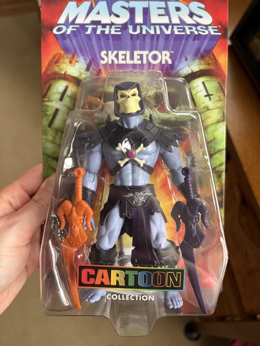 I photo of a toy Skeletor.
