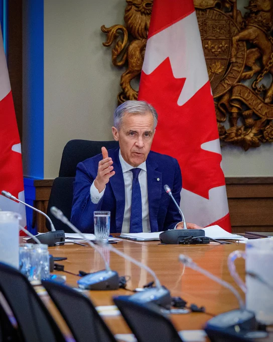 Prime Minister Carney participates in a virtual First Ministers Meeting from Ottawa, Ontario.