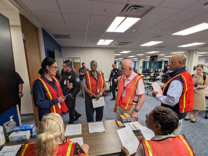 Interagency personnel conduct a World Cup preparation exercise.