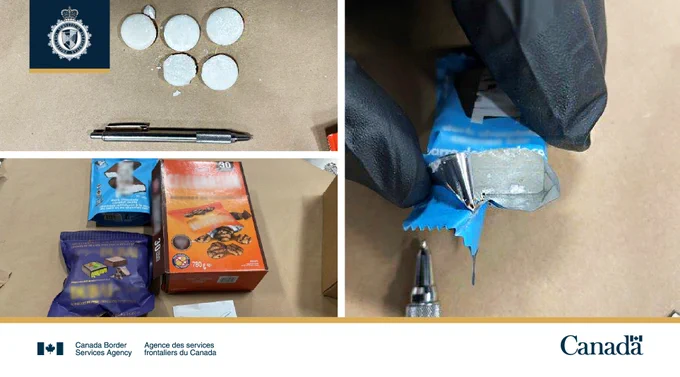Assorted chocolate packages with methamphetamine inside