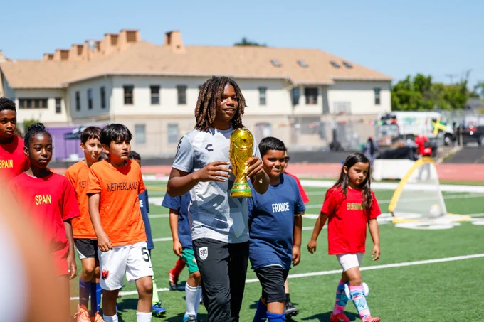 Image of kids and a player.