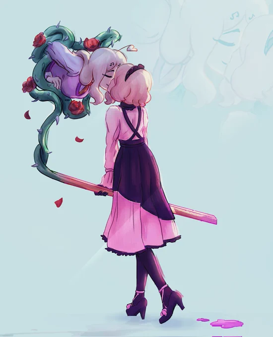 Kaede and Kirumi share a kiss across the plain of the living and the dead. They'll be together again soon