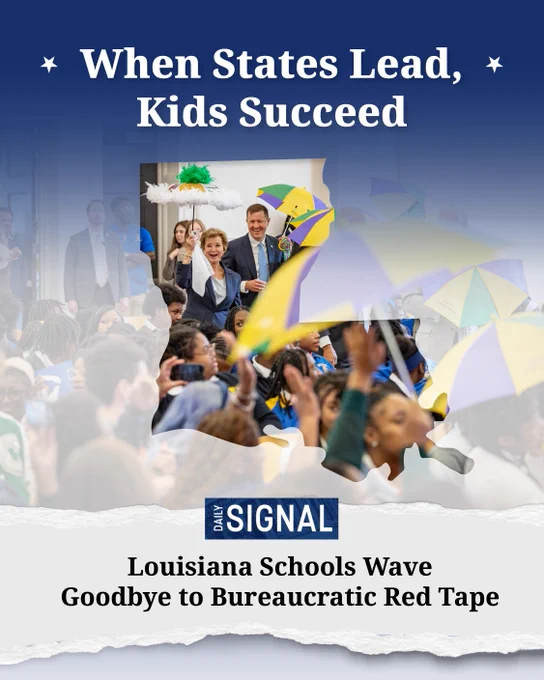 When States Lead, Kids Succeed

The Daily Signal: Louisiana Schools Wave Goodbye to Bureaucratic Red Tape