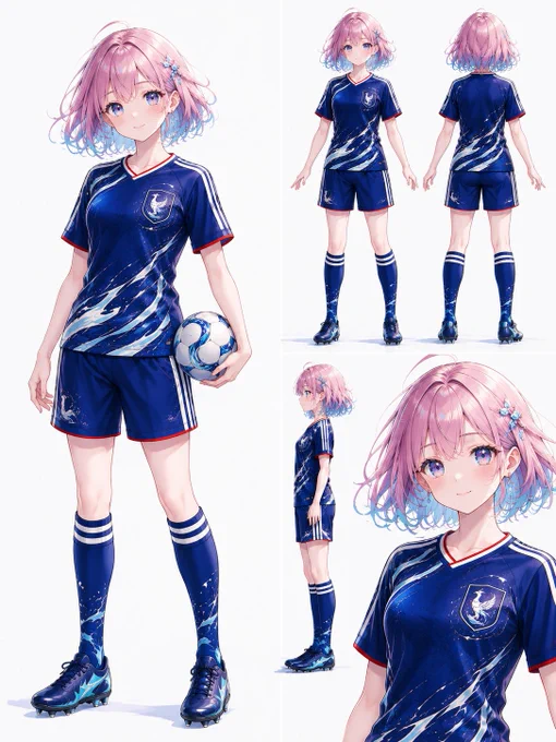 （みなも）
おはみな🌸

日本カラーのユニフォームを着てきましたっ⚽✨

これから世界中のみんなと会えると思うと、
なんだかわくわくします♪

素敵な大会になりますように🌸
