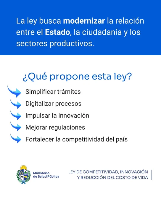 La ley busca modernizar la relación entre el Estado, la ciudadanía y los sectores productivos.
¿Qué propone esta ley?
✔ Simplificar trámites
✔ Digitalizar procesos
✔ Impulsar la innovación
✔ Mejorar regulaciones
✔ Fortalecer la competitividad del país