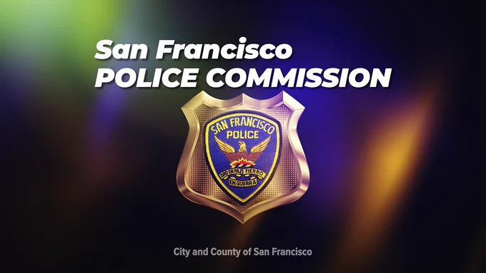 Title of the Commission “San Francisco Police Commission” on top of the San Francisco Police badge