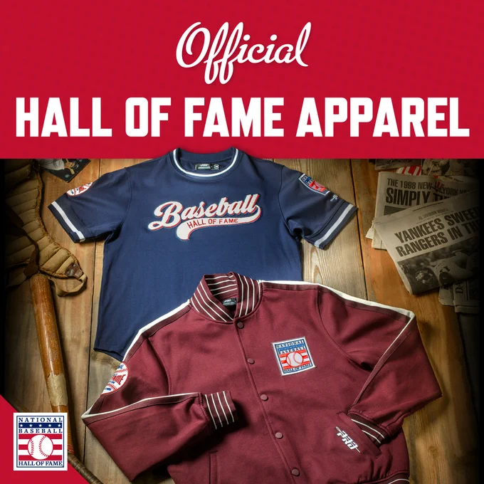 Official Hall of Fame apparel includes shirts, jackets and more.
