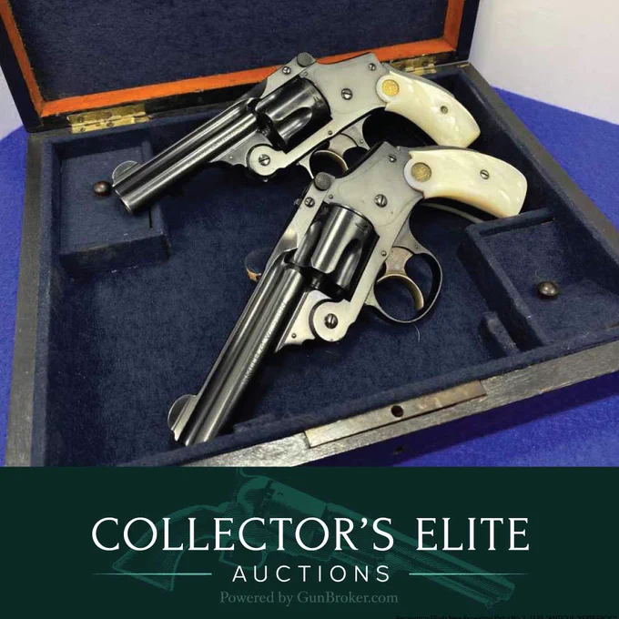 Two top-break Smiths. One incredible collector opportunity.
See it Now: https://bit.ly/4xhdyuW

This Smith & Wesson .38 Safety Hammerless 5th Model pair brings together two iconic examples of the revolvers that helped define concealed carry at the turn of the 20th century. Known for their distinctive "Lemon Squeezer" grip safety and hammerless design, these classic top-break revolvers remain favorites among Smith & Wesson collectors today. 

#CollectorsElite #guncollector #gunsdaily