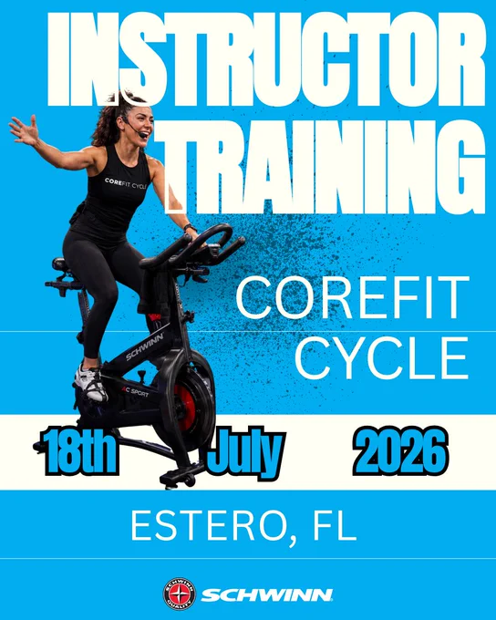 Ready to lead the ride?

CoreFit Cycle Instructor Training powered by Schwinn is coming up on Saturday, July 18, and it is built for instructors who want to coach with more confidence, clarity, and purpose.

From bike fit and cycling science to class design, music, motivation, and communication, this training gives you the tools to create rides that connect with every rider in the room.

Take the next step in your instructor journey.

Register now through the link:
https://www.eventbrite.com/e/071826flcg-corefit-cycle-instructor-training-powered-by-schwinn-registration-1984973514215?aff=oddtdtcreator

#SchwinnIndoorCycling #CoreFitCycle #IndoorCycling #CycleInstructor #FitnessInstructor