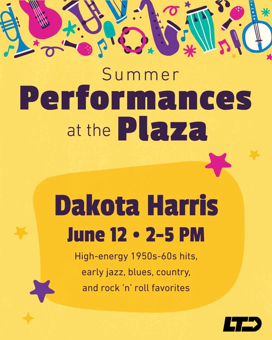 Dakota Harris Performance at the Plaza on June 12 2-5p.m.