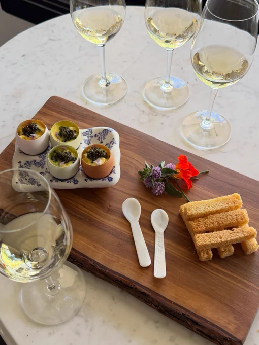 white wine and caviar pairing with st supery 