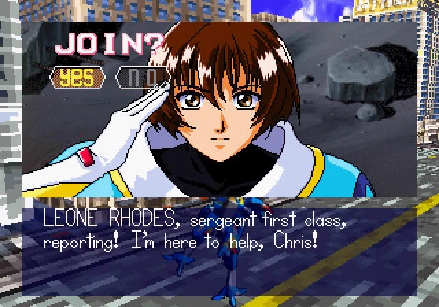 A screenshot of Bulk Slash in Leone Rhodes, sergeant first class, reports in to say that she's here to help Chris.