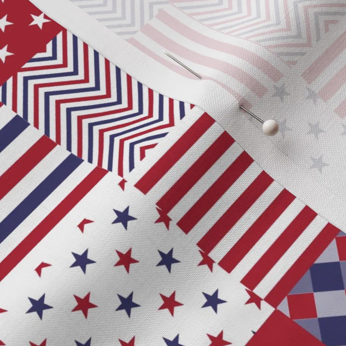 USA Mini Flag Patchwork Quilt Squares Fabric surface pattern design image