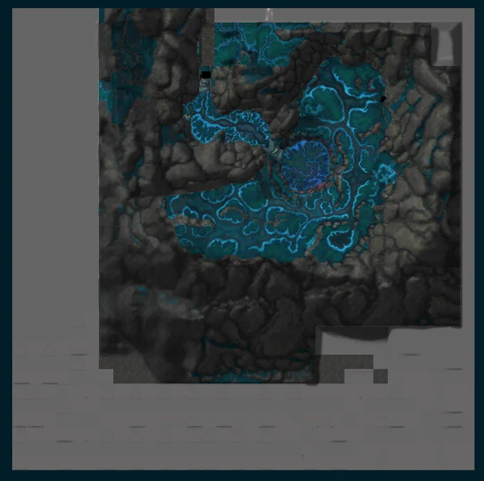 Closeup of the only part of the map used in the actual Sporefall raid.