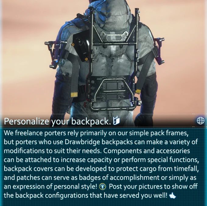 We freelance porters rely primarily on our simple pack frames, but porters who use Drawbridge backpacks can make a variety of modifications to suit their needs. Components and accessories can be attached to increase capacity or perform special functions, backpack covers can be developed to protect cargo from timefall, and patches can serve as badges of accomplishment or simply as an expression of personal style! Post your pictures to show off the backpack configurations that have served you well! 