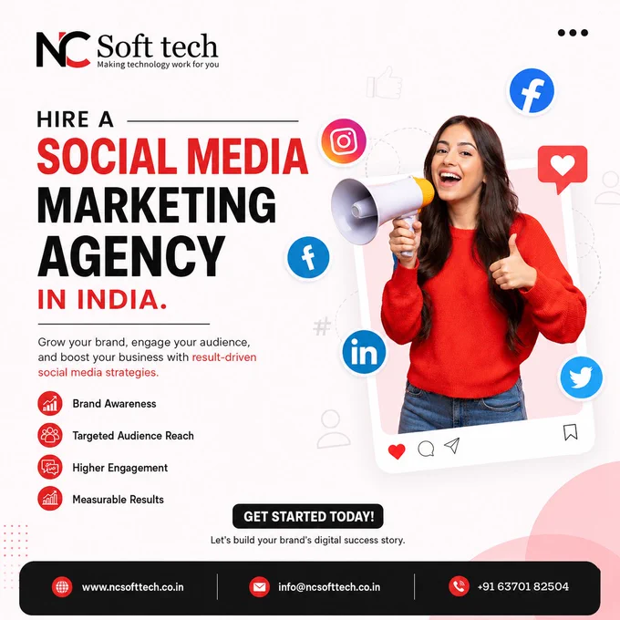 Grow Faster. Engage Smarter. Convert Better.
Partner with NCSofttech, India's trusted Social Media Marketing Agency, and turn your social platforms into powerful business growth engines.

#NCSofttech #DigitalMarketing #AdvertisingAgency #Branding #BusinessGrowth #SocialMediaMarketing #SEOCompany #RealEstateSEO #LeadGenerationAgency

To know more:

📞 Call:  91-6370182504
📧 Email: info@ncsofttech.co.in
🌐 Website: https://www.ncsofttech.co.in/social-media-marketing-india