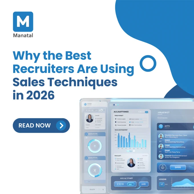 A futuristic advertisement highlighting why top recruiters will adopt sales strategies by 2026. The image features a digital dashboard and bold text.