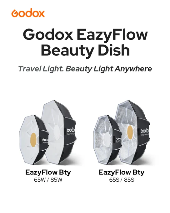 新商品 Godox EazyFlow Beauty Dish が新登場 65cm, 85cm, ホワイト, シルバー展開