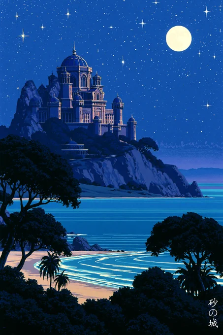 Or what can be perceived as a beautiful Sand Castle by the shore, under the moonlit sky. 

Enjoy the view