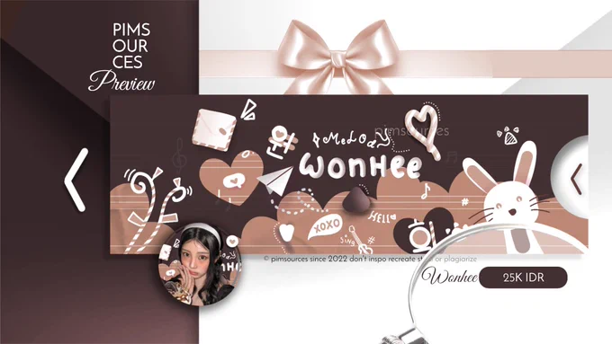 🥞 ILLIT Wonhee
🥧 25K IDR | retext name 
🐇 QRIS 
graphics edited and designed by © pimsources since 2022 don't inspo steal recreate plagiarized or heavy reference are strictly prohibited