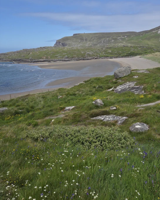 View of the beach in Glencolumbkille in West Donegal.