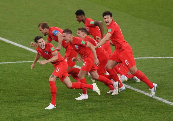 England players celebrating