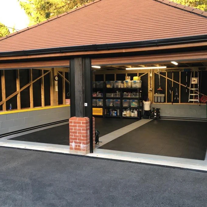 Finishing Touches To Your Flooring:

Combine your Light Grey Recycled CoinTop - MotoLock Interlocking Floor Tile with a range of coloured tiles, ramps/edging seen in the drop down menu and don't forget to add the Non-marking Rubber Mallet to your basket.