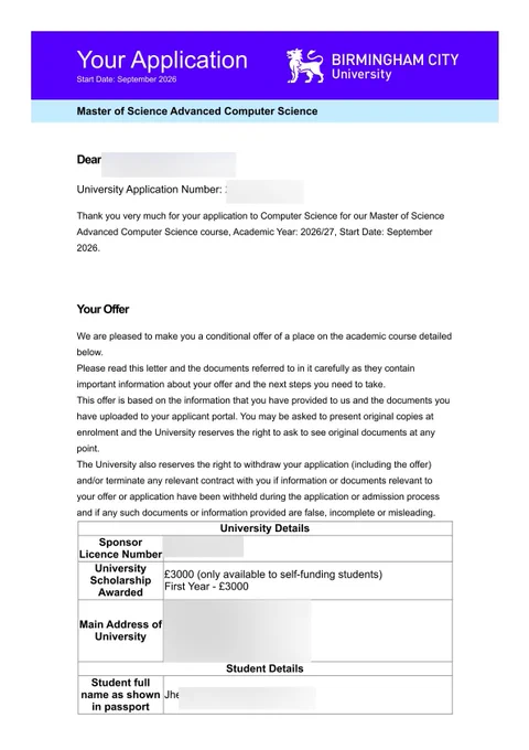 Addmisson Letter