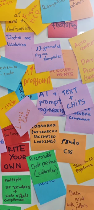 Sticky notes with developer thoughts 