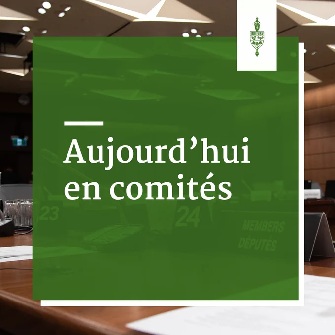 Aujourd'hui en comités.

Le fond d'écran est une salle de comité de la Chambre des communes.