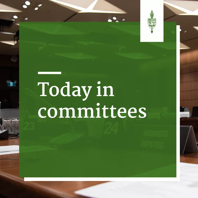Today in committees.

Background is a House of Commons committee room.