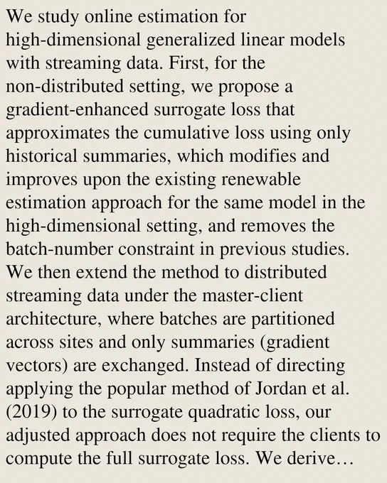 We study online estimation for high-dimensional generalized linear models with streaming data. First, for the non-distributed setting, we propose a gradient-enhanced surrogate loss that approximates the cumulative loss using only historical summaries, which modifies and improves upon the existing renewable estimation approach for the same model in the high-dimensional setting, and removes the batch-number constraint in previous studies. We then extend the method to distributed streaming data under the master-client architecture, where batches are partitioned across sites and only summaries (gradient vectors) are exchanged. Instead of directing applying the popular method of Jordan et al. (2019) to the surrogate quadratic loss, our adjusted approach does not require the clients to compute the full surrogate loss. We derive non-asymptotic error bounds under the high-dimensional scaling, without the stringent constraint on the number of batches in the previous studies. Simulation results 